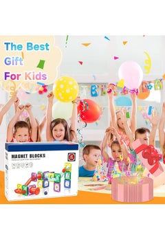 BAYBEE Baybee 47 Pcs 3D Magnetic Tiles Set Toys for Kids toddlers 3+, Building Blocks Construction, Magnitiles, Preschool Sensory Learning Toys, Enlighten Creativity Early, Birthday Gifts for Boys & Girls  - Image 5