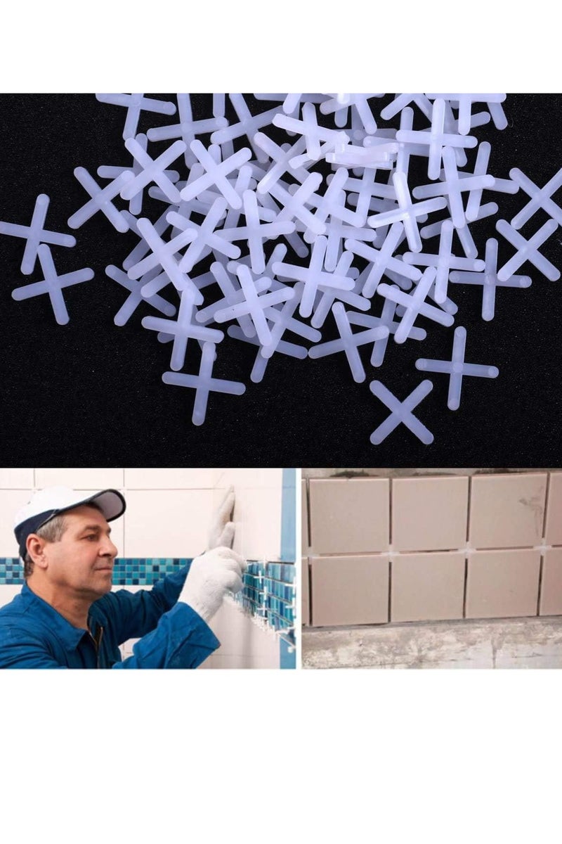 100 Pieces Wide Tile Spacers & Leveller, Replaceable Tile Levellers, Wall Floor Cross Spacers for Ceramic Tile and Stone Installation & DIY Work (3 mm) - Image 1