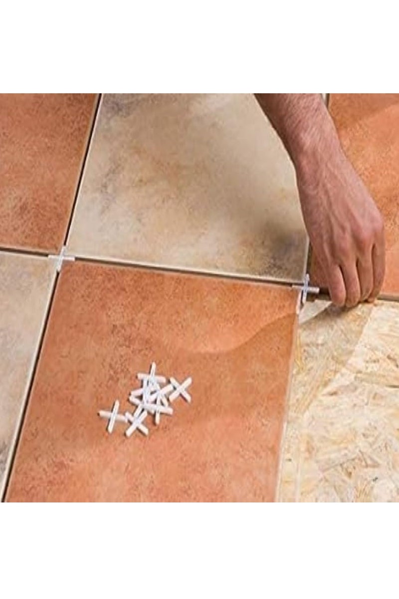 100 Pieces Wide Tile Spacers & Leveller, Replaceable Tile Levellers, Wall Floor Cross Spacers for Ceramic Tile and Stone Installation & DIY Work (3 mm) - Image 2