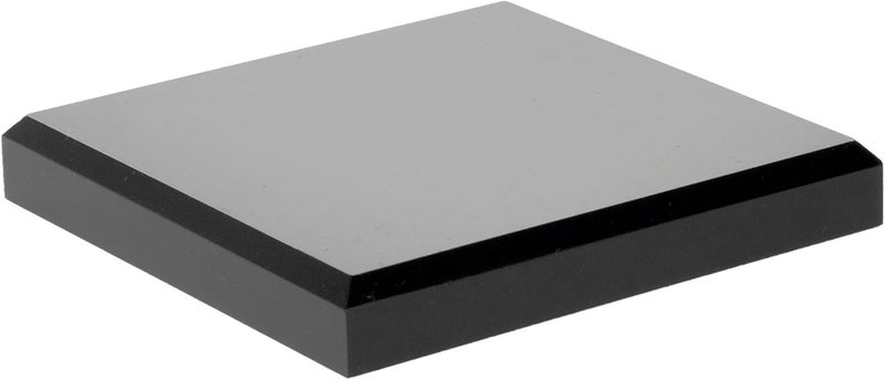 Plymor Black Acrylic Square Beveled Display Base, 0.75" H x 5" W x 5" D