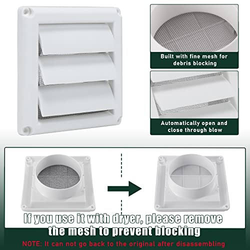 Flehomo Dryer Vent Window Kit, Include Dryer Vent Cover with Moving Flaps, Dryer Vent Kit for 4" Diameter Dryer Hose, Adjustable Window Vent Kit for Sliding Windows with Insulating Aluminum Seal Tape - Image 3