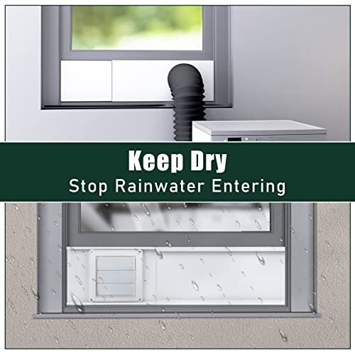 Flehomo Dryer Vent Window Kit, Include Dryer Vent Cover with Moving Flaps, Dryer Vent Kit for 4" Diameter Dryer Hose, Adjustable Window Vent Kit for Sliding Windows with Insulating Aluminum Seal Tape - Image 4