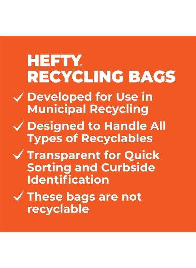 Hefty Recycling Trash Bags, Blue, 13 Gallon, 60 Count - Image 2