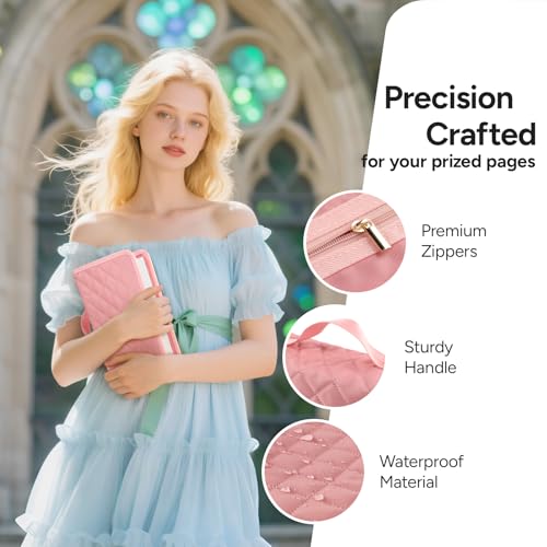 BellaHold Adjustable Bible Cover with 75 Bible Tabs - Bible Cover Case for Women，Waterproof, Washable Quilted Bible Case，Reusable Christian Gifts for Women (Pink, S) - Image 4