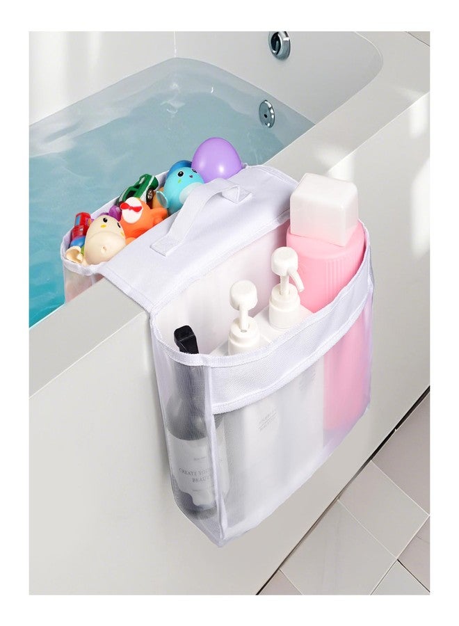 DragoBud Baby Mesh Bath Toy Organizer Saddle Shape 2 Compartments Bath Toy Storage Quick Access Bath Toy Holder for Bathtub,Suitable for Drying Toys and Storage,Bath Tub Caddy Tray - Image 1