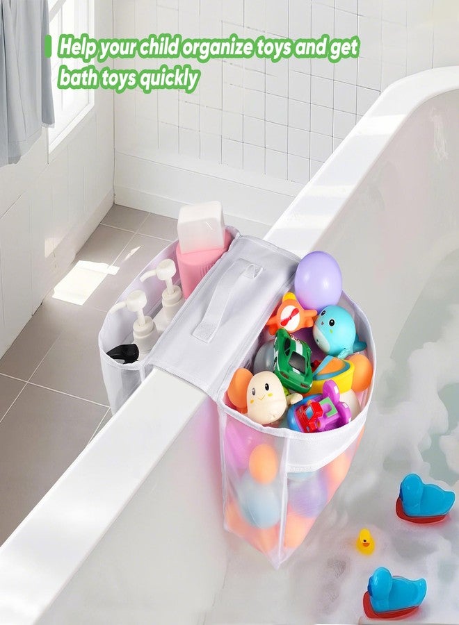 DragoBud Baby Mesh Bath Toy Organizer Saddle Shape 2 Compartments Bath Toy Storage Quick Access Bath Toy Holder for Bathtub,Suitable for Drying Toys and Storage,Bath Tub Caddy Tray - Image 2