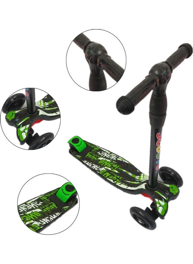 Cool Baby COOLBABY Kids Graffiti Kick Scooter Skateboard Adjustable Height Three Wheels Pedal Cars for Children Bike Scooter Fun Exercise Outdoor Ride on Toys Suit for 3-12 Years Old Boys and Girls Green - Image 1