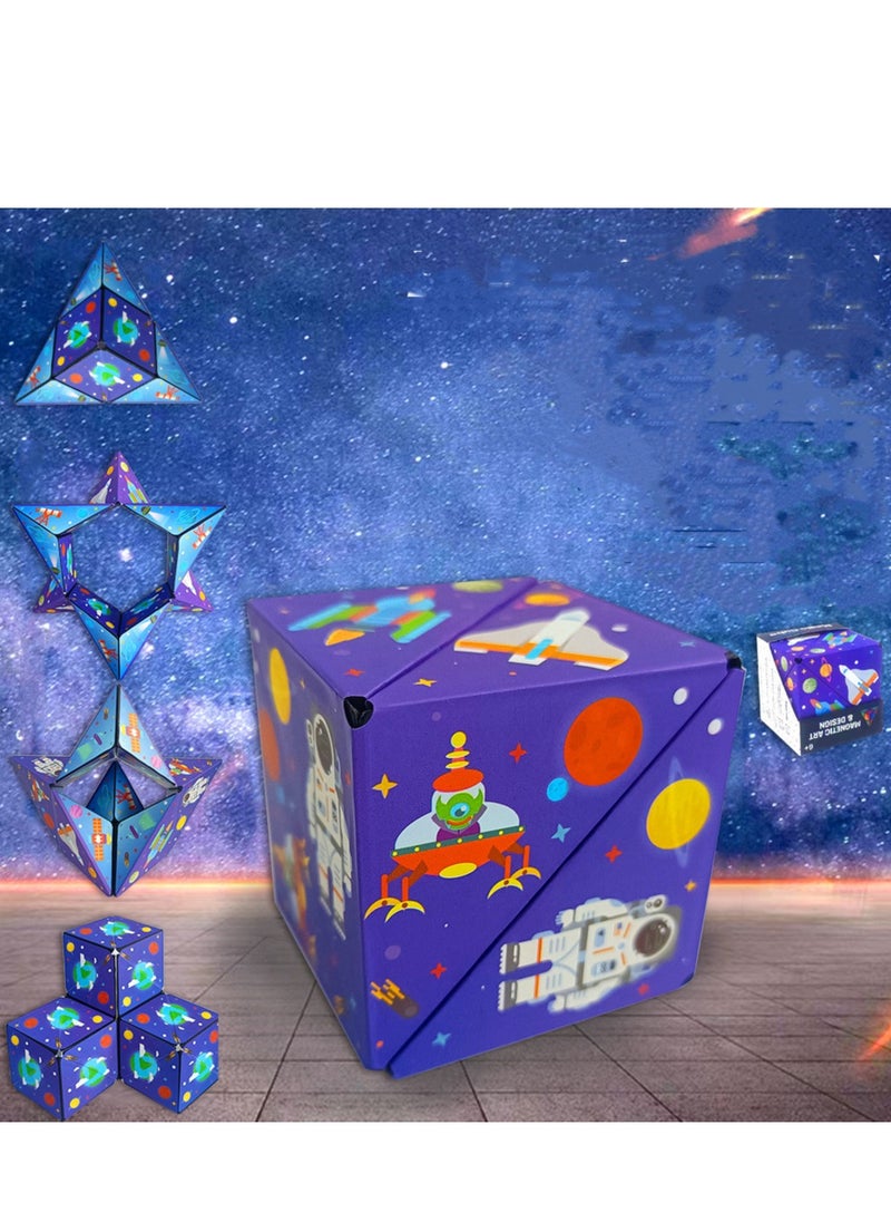 General - Magic Cube Magnetic Puzzle Cube ,3D Geometric Puzzle  Rubik's Cube Gift for Kids  Magnetic Rubik's Cube  Brain Toys for Kids and Adults ,70+ Shapes Changeable Cube - Image 1