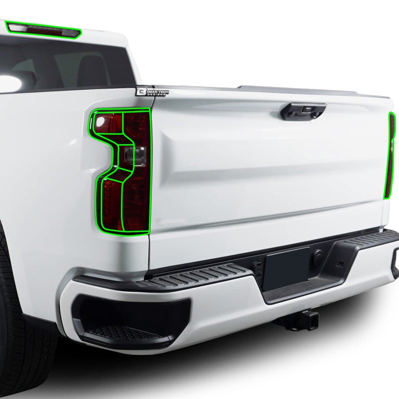 Generic BOGAR TECH DESIGNS Full Rear Taillight Reflector Sidemarker Tint Kit Compatible with Chevy Silverado 2019-2025, Dark Smoke  - Image 1