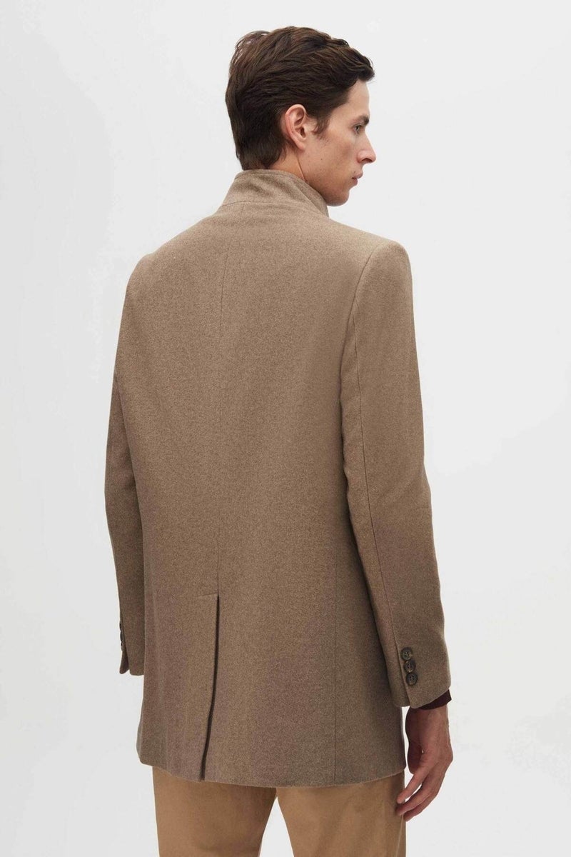 D'S DAMAT Regular Fit Mink Judge Collar Cashmere Coat 5HF08ORT10002  - Image 4