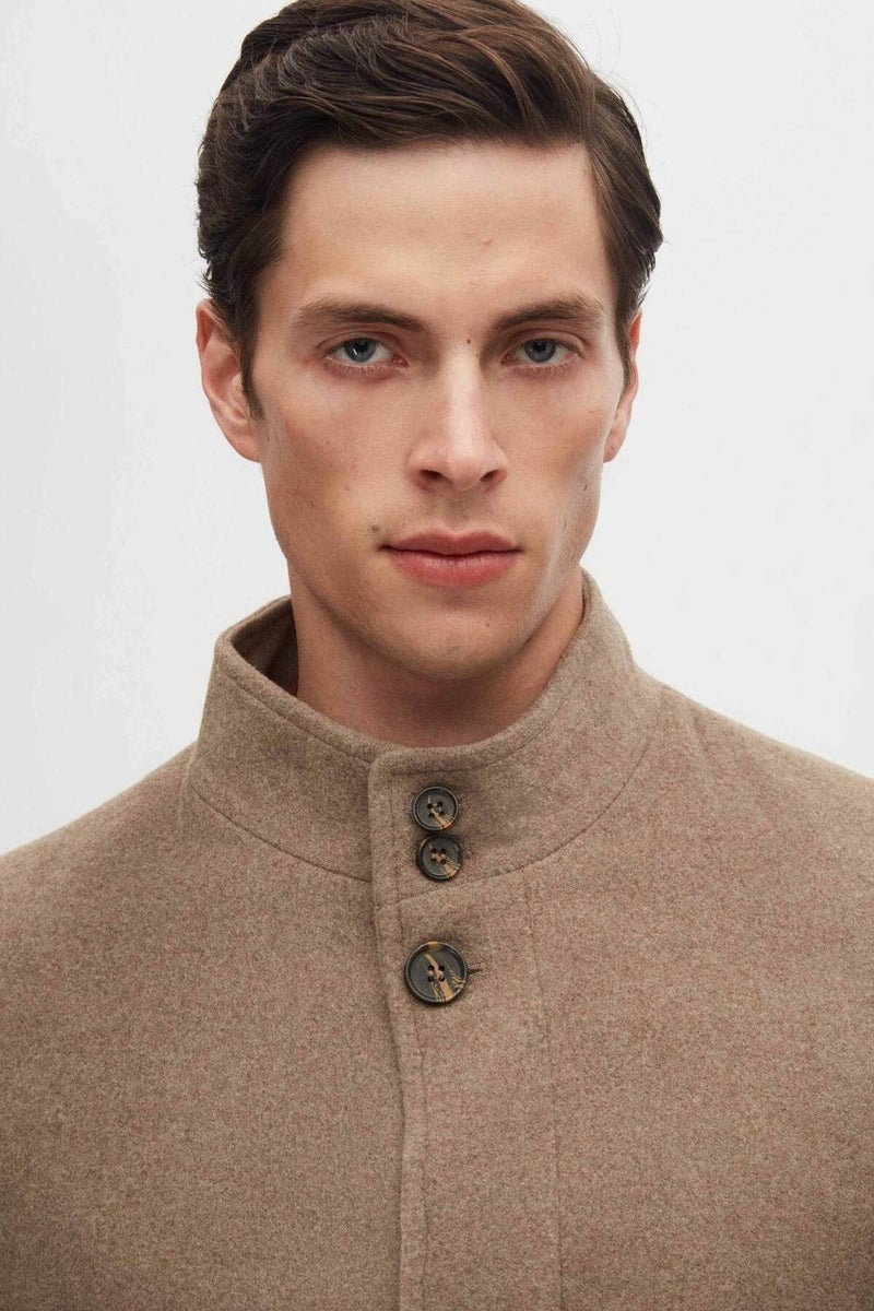 D'S DAMAT Regular Fit Mink Judge Collar Cashmere Coat 5HF08ORT10002  - Image 3
