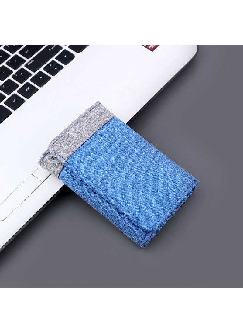Generic - Canvas wallet short 30% mens wallet denim  e-commerce supply contrast color small wallet spot wholesale66 Tri-fold canvas wallet Blue 66 Tri-fold canvas wallet Blue - Image 1