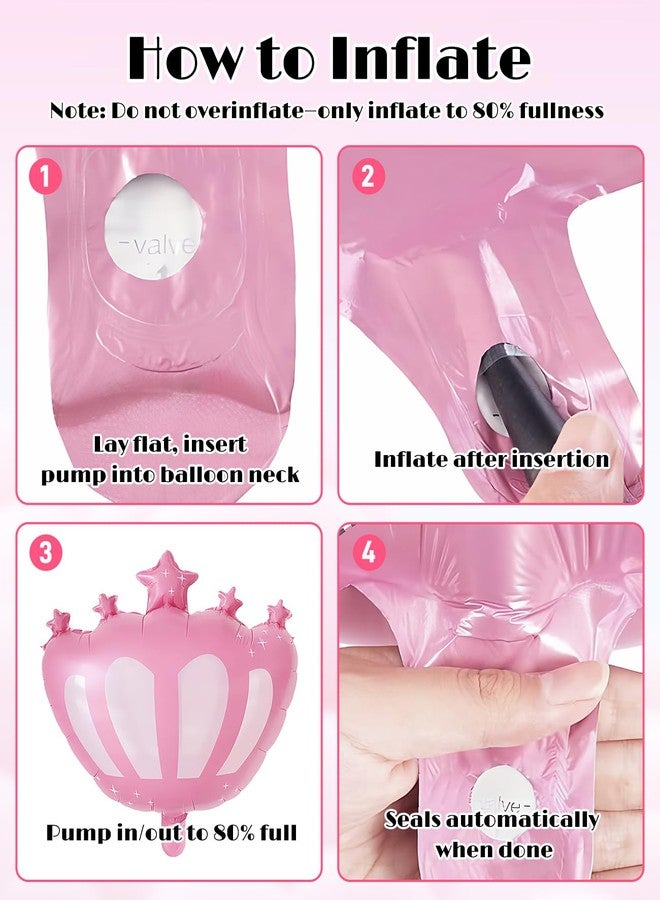 Gaahkai 6PCS Large Princess Birthday Balloons Decor, Castle Carriage Themed Party Decorations Foil Balloon - Image 5