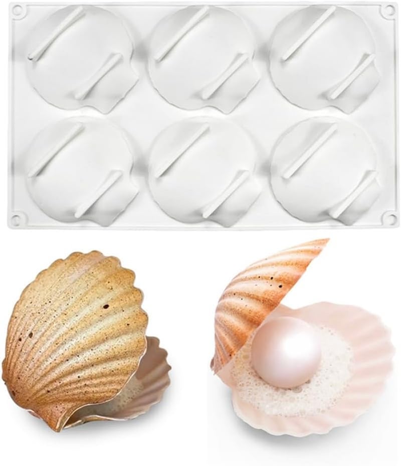 mostsom Cake Mold Shell Shaped Silicone Baking Cookie Biscuit Mold DIY Bakeware Pan Mould Kitchen Accessories (Shell J_11.8 X6.8 X1 inch) - Image 1