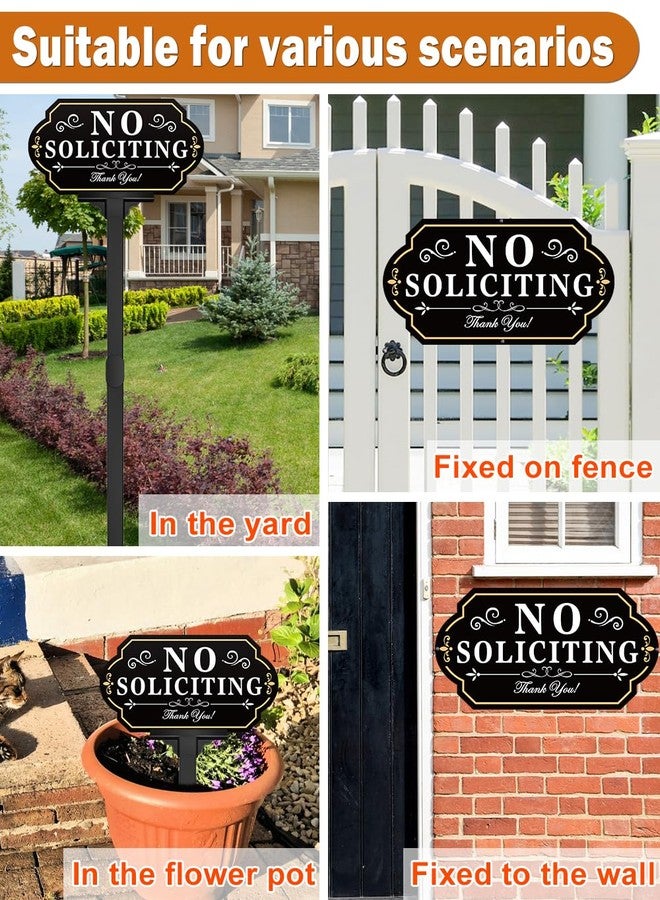 Multiwins No Soliciting Yard Sign, No Soliciting Sign for House Yard with Stake, 12” x 35”, Metal - Image 5