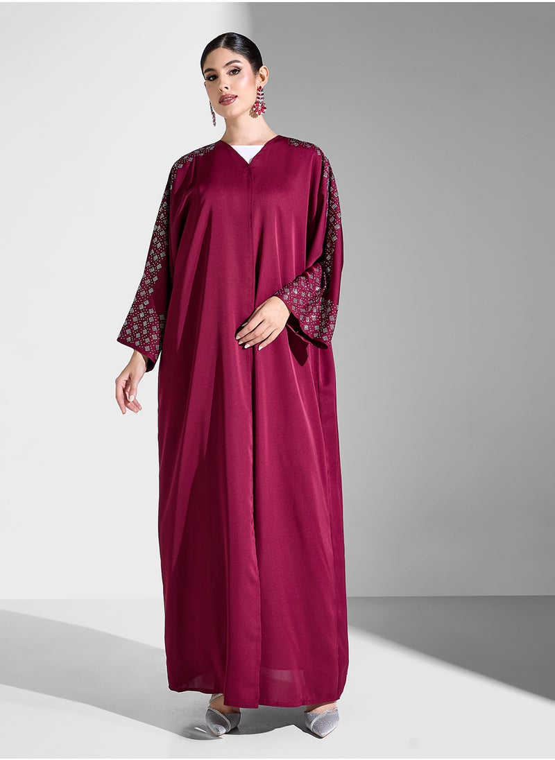 Abaya With Embellished Sleeves & Sheila - pzsku/Z31E30F14C81BF16DA560Z/45/_/1740546272/2eedeb3b-c3f7-4fd2-9781-4c2042ee12c6