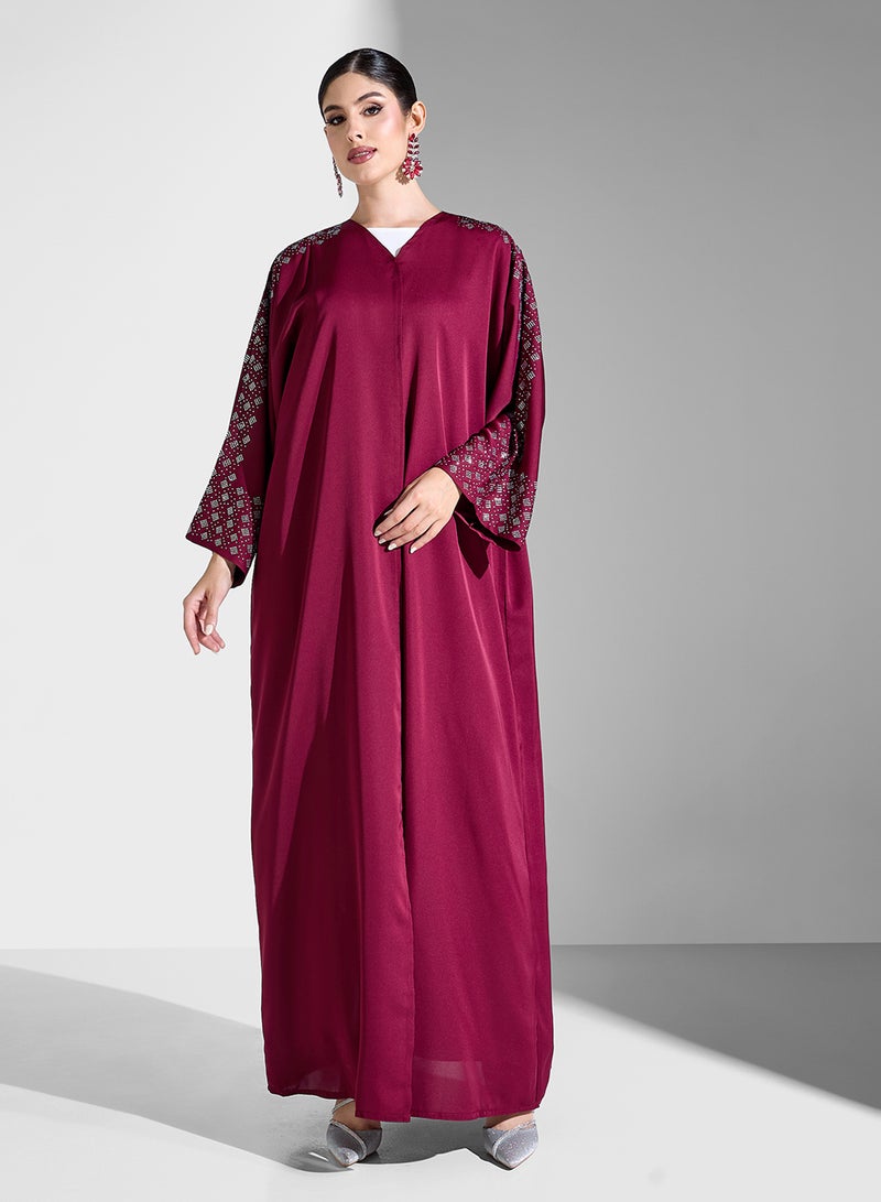 خزانة عباية بأكمام مطرزة وشيلة - Image 1