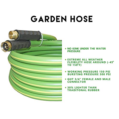 HQMPC Garden Hose 5/8"IDx20' Hose Durable PVC Non Kinking Heavy Water Hose with Brass Hose Fittings (20 FEET) - Image 3