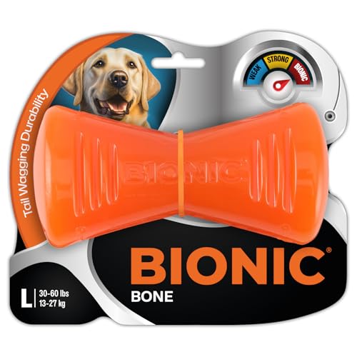 BIONIC Bone Dog Toy Large Interactive Dog Chew Toy That Stands Up to The Toughest Chewers for Dogs Between 3060 lbs 1327 kg - Image 1