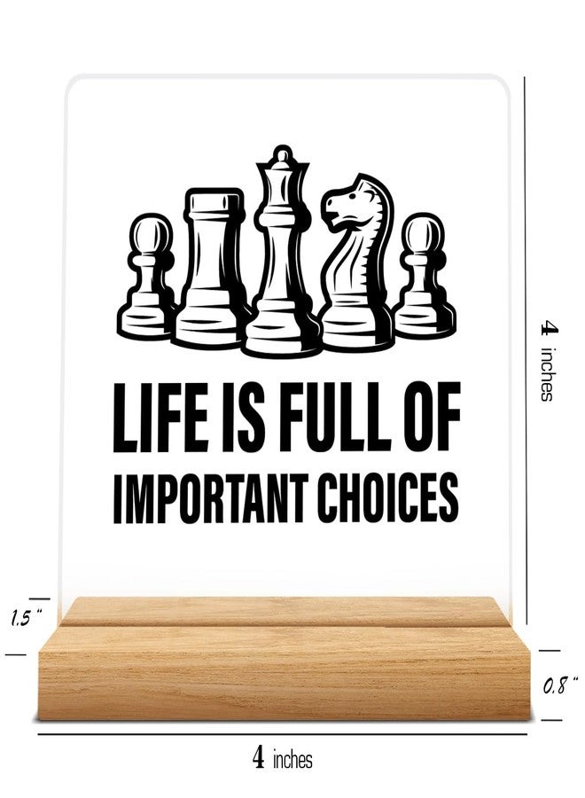 Zauly Acrylic Decorative Signage, 4x4 inches, Chess Lovers Gifts, Modern Design - Image 3