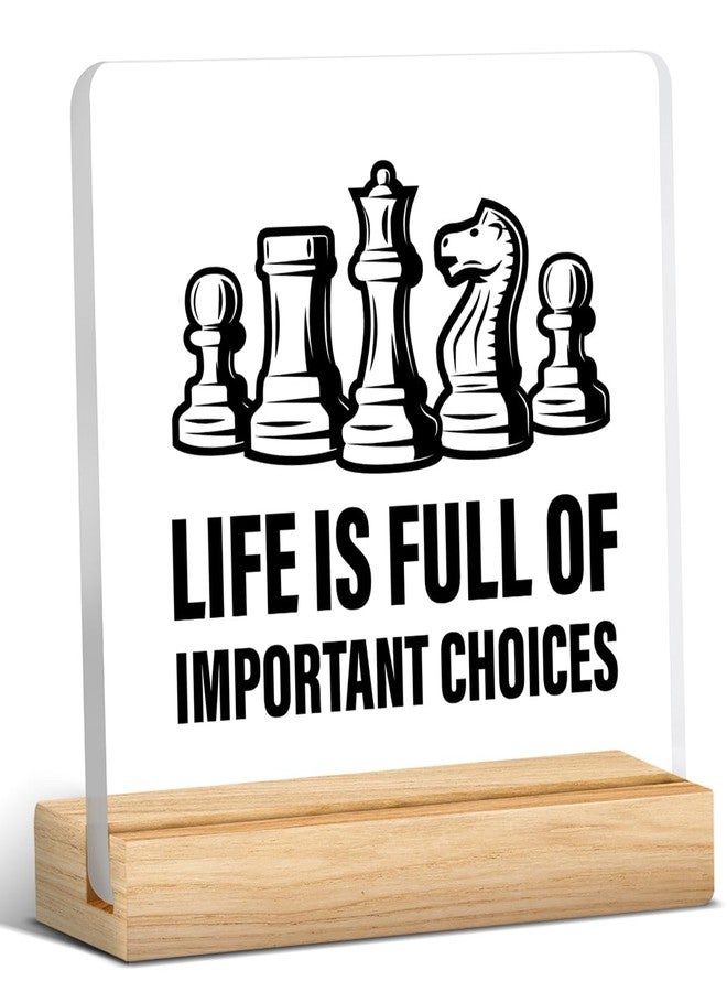 Zauly Acrylic Decorative Signage, 4x4 inches, Chess Lovers Gifts, Modern Design - Image 1