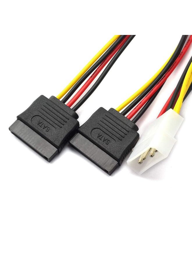 LAMAY 2PCS 4 Pin Male IDE Molex to 15 Pin Female Dual SATA Power Splitter Adapter Cable 18AWG Copper Serial ATA Hard Drive Extension Cable (20cm) - Image 5
