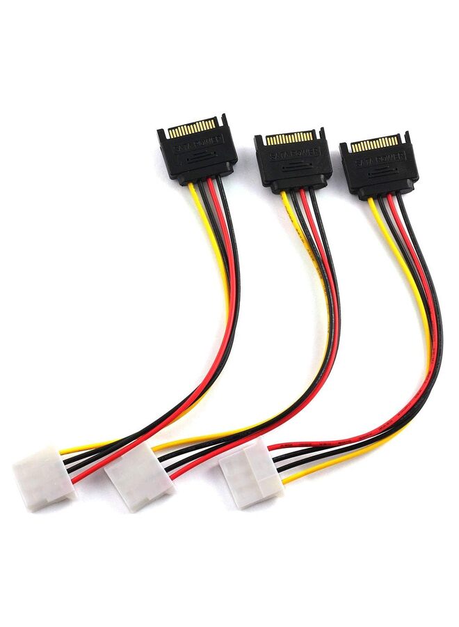LAMAY 2PCS 4 Pin Male IDE Molex to 15 Pin Female Dual SATA Power Splitter Adapter Cable 18AWG Copper Serial ATA Hard Drive Extension Cable (20cm) - Image 2