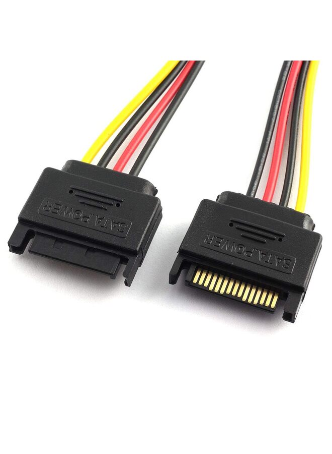 LAMAY 2PCS 4 Pin Male IDE Molex to 15 Pin Female Dual SATA Power Splitter Adapter Cable 18AWG Copper Serial ATA Hard Drive Extension Cable (20cm) - Image 4