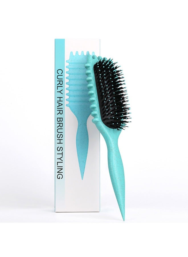 Flurry Curl Defining Hair Brush, Elastic Hair Styling Comb For Bounce & Volume, Durable Plastic Bristles & Abs Handle Green - Image 2