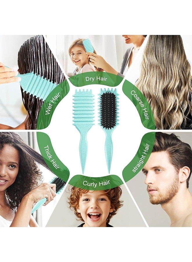 Flurry Curl Defining Hair Brush, Elastic Hair Styling Comb For Bounce & Volume, Durable Plastic Bristles & Abs Handle Green - Image 4