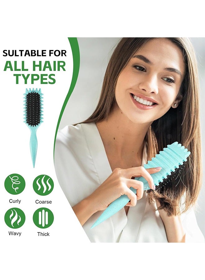 Flurry Curl Defining Hair Brush, Elastic Hair Styling Comb For Bounce & Volume, Durable Plastic Bristles & Abs Handle Green - Image 5