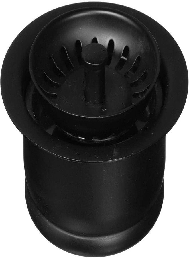 Westbrass A2089SEV-62 3-1/2" Kitchen Sink Waste Disposal Drain Flange and Basket Strainer, Matte Black - Image 1