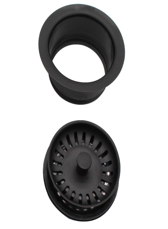 Westbrass A2089SEV-62 3-1/2" Kitchen Sink Waste Disposal Drain Flange and Basket Strainer, Matte Black - Image 3