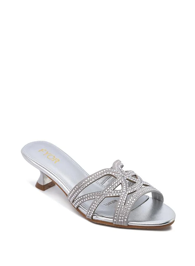 فايور Crystal-Embellished Kitten Heel MY 413