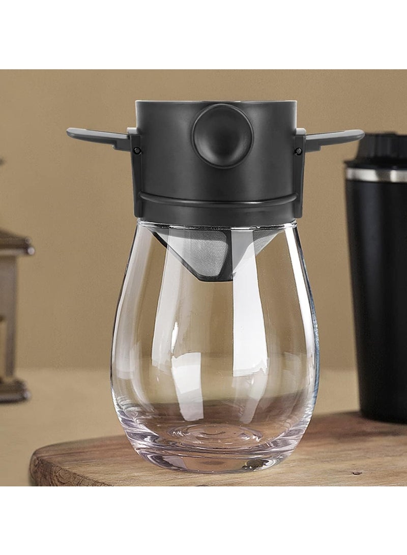 Coffee Filter, Stainless Steel Filter Paper Free, Coffee Funnel Filter, Portable Folding Hanging Ear Hand Brewed Coffee Filter Cup, Reusable (Black) - Image 5