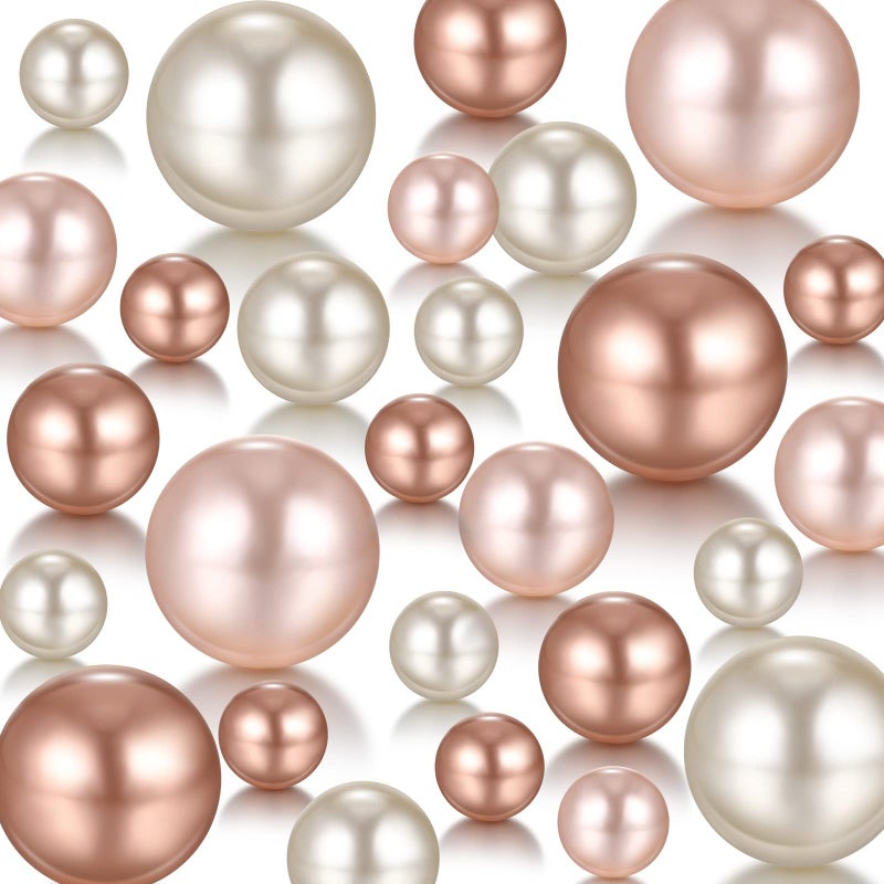 جيديف 200 قطعة من خرز اللؤلؤ لملء المزهرية لمراكز الزينة بدون ثقوب خرز مكياج اللؤلؤ لحفلات الزفاف والعطلات وحفلات المنزل حوامل الفرش 10142030 مم بيج بني فاتح أبيض