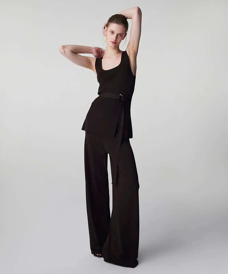 ابيكول Wide Leg Knit Trousers