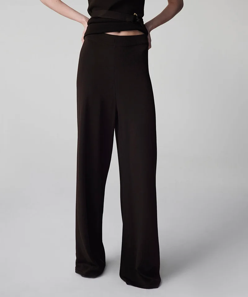 ابيكول Wide Leg Knit Trousers