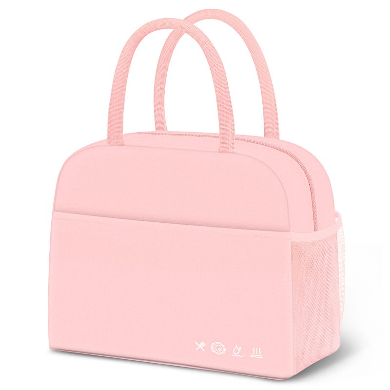 Dalinda Lunch Bag Lunch Box For Women Men Reusable Insulated Lunch Tote Bag Leakproof Thermal Cooler Sack Food Handbags Case High Capacity For Travel Work Picnic Beach- Pink - Image 1