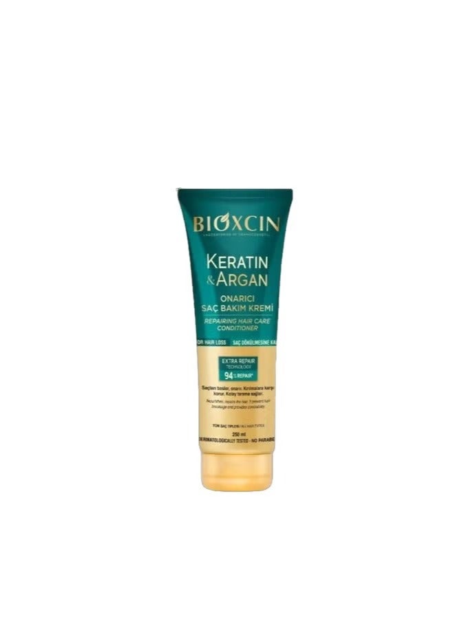BIOXCIN Keratin Argan Repair Hair Care Cream 250 ml for Worn and Damaged Hair - Image 1