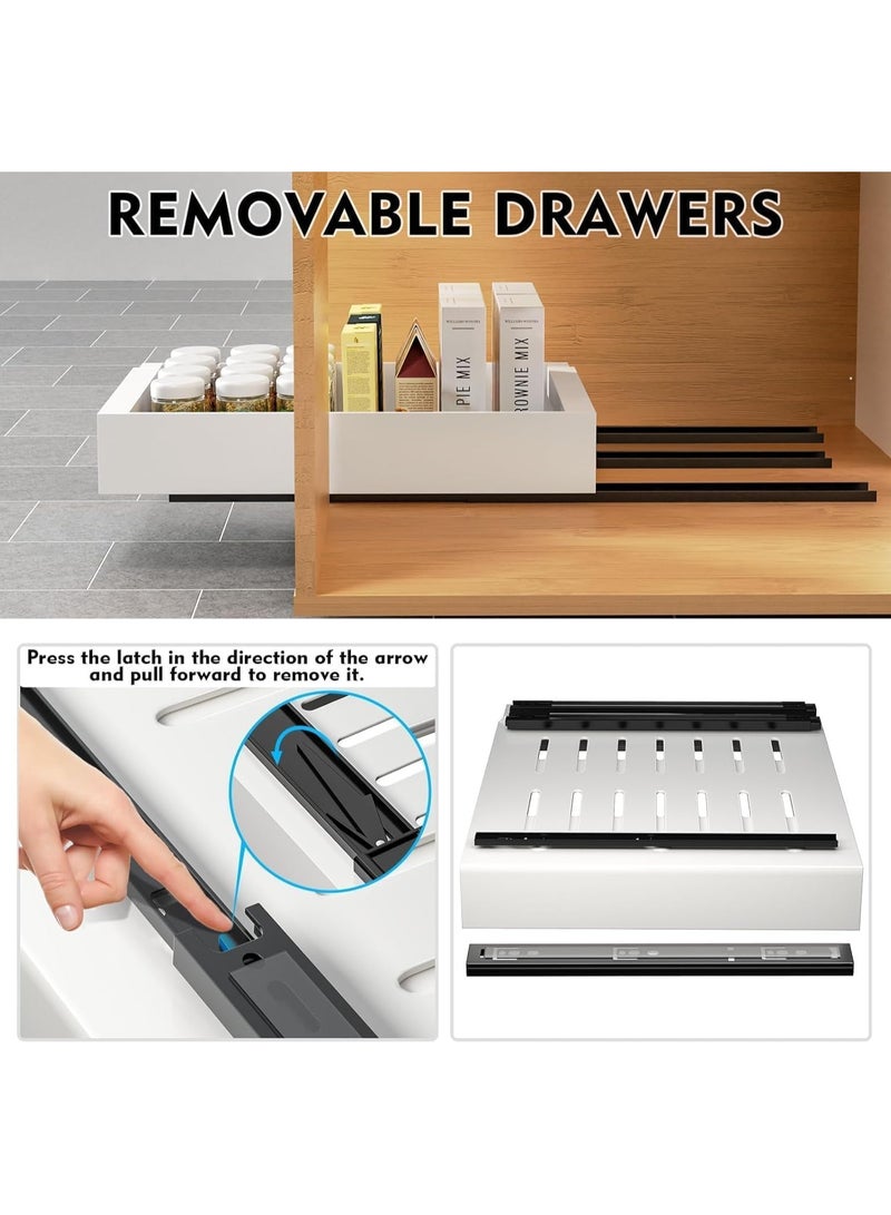 Beauenty Expandable Pull Out Cabinet Organizer,Slide Out Cabinet Drawer,Pull Out Drawer,For Kitchen Pantry Cabinets Living Room,Pantry - Image 4