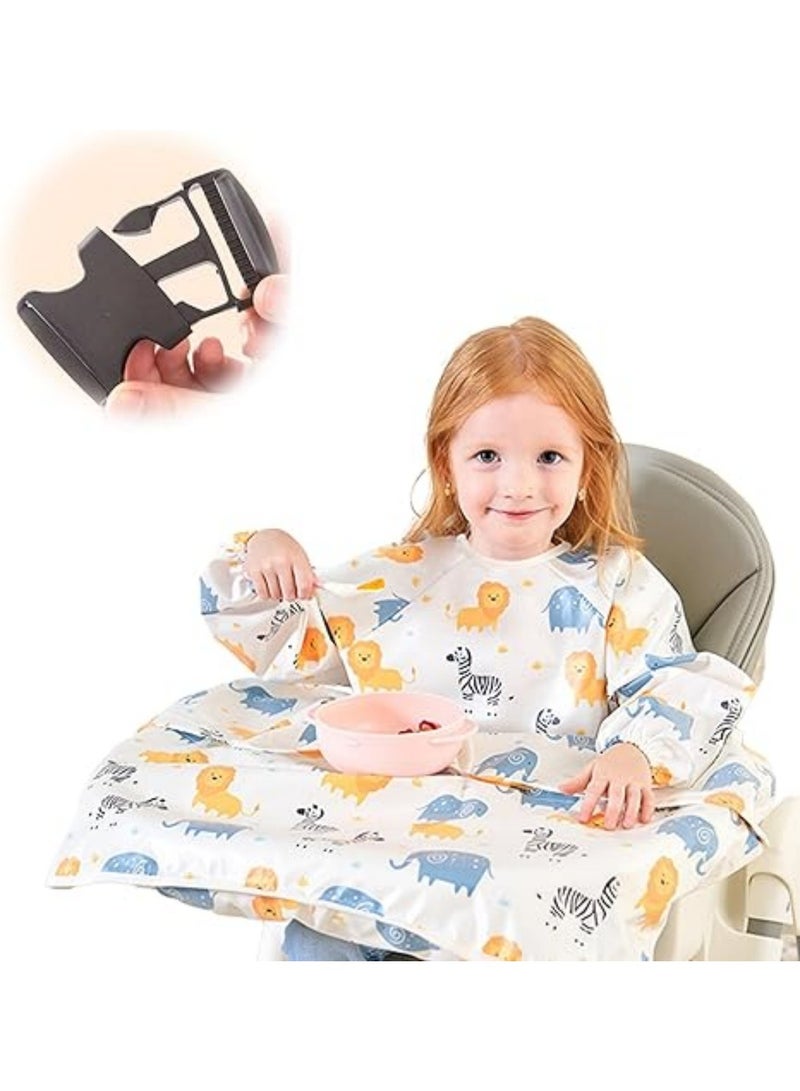 saykfoe Coverall Baby Feeding Bib for Eating, Long Sleeves Bib Attaches to Highchair and Table, Waterproof & Stain-Resistant, Weaning Bibs - Suitable for Toddlers Aged 6 months to 5 years - Image 1