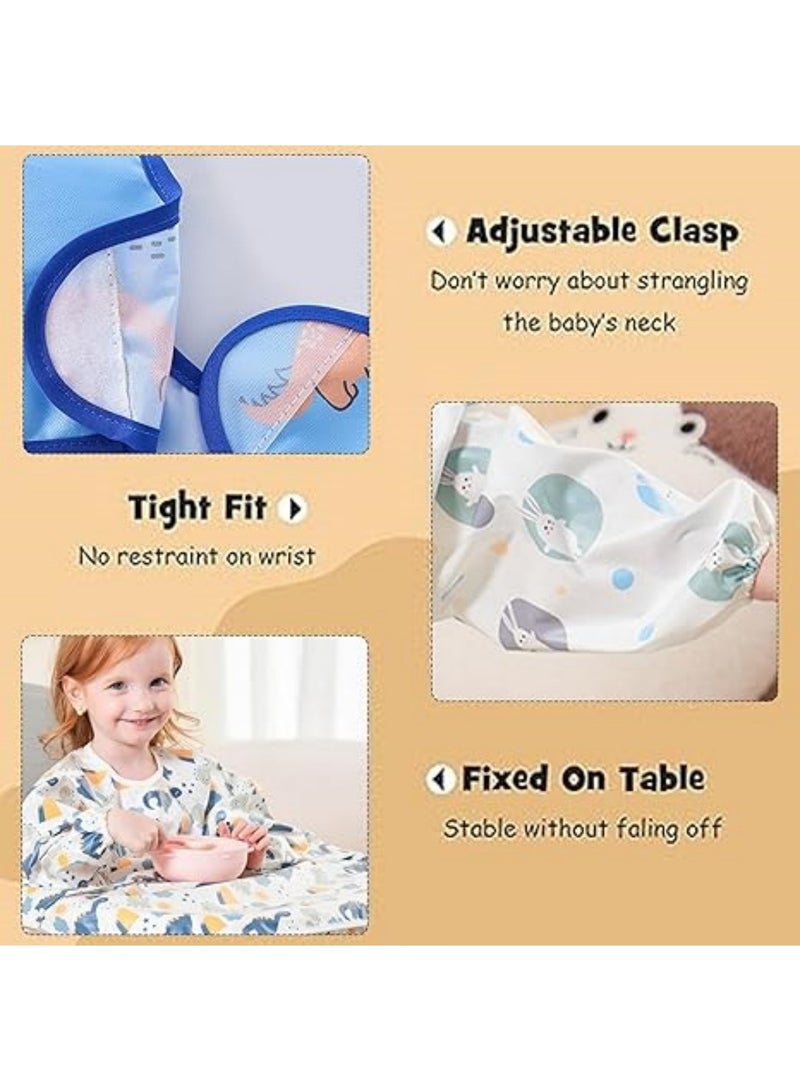 saykfoe Coverall Baby Feeding Bib for Eating, Long Sleeves Bib Attaches to Highchair and Table, Waterproof & Stain-Resistant, Weaning Bibs - Suitable for Toddlers Aged 6 months to 5 years - Image 2