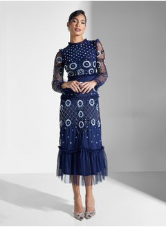 Frock and Frill Embellished Midi Dress  - Image 1