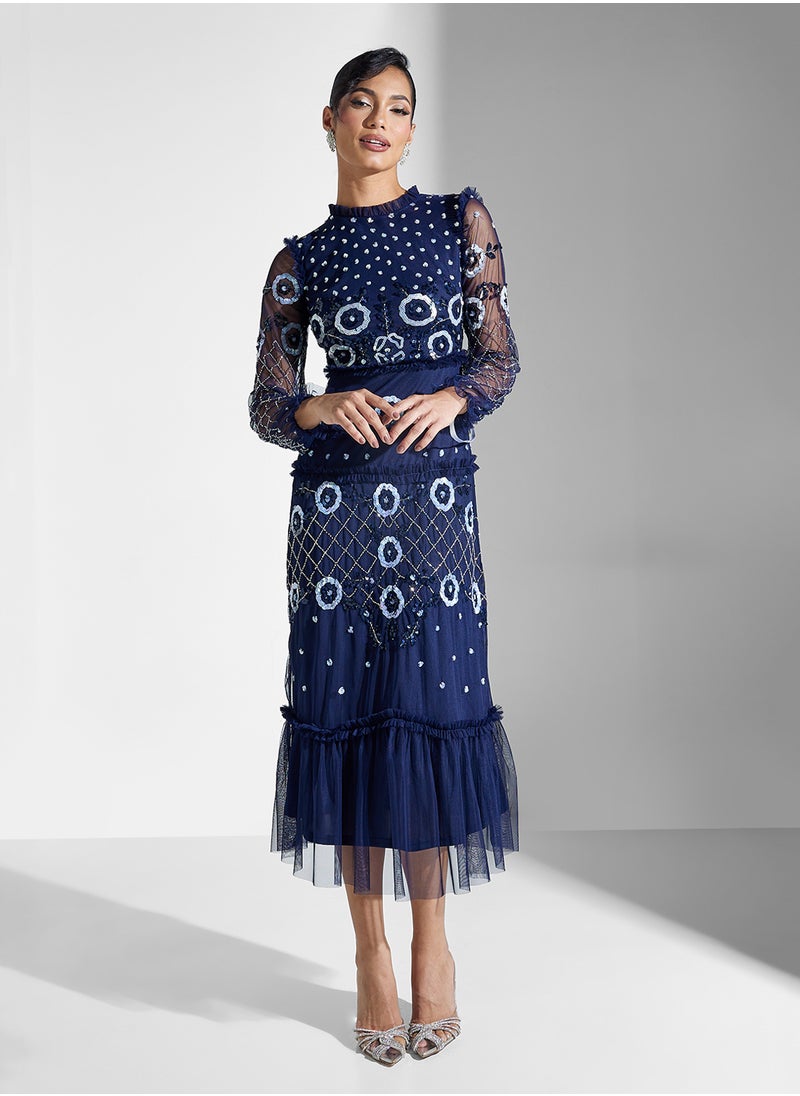 Frock and Frill - Embellished Midi Dress - Image 1