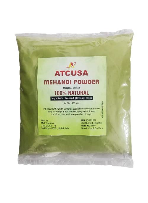 ATCUSA Pure Henna Powder from Marwar Region Rajasthan  400 Grams 1410 oz  088 lb  OrangeRed Hair Color  Triple Sifted  Raw  NonRadiated 