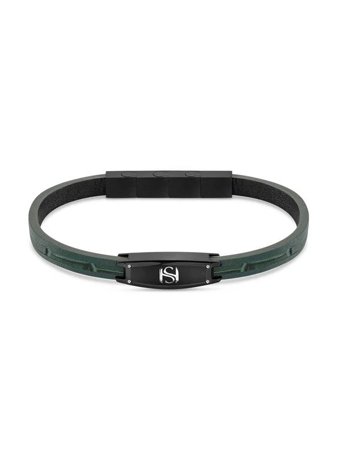 Saint Honore Paris Monceau Flat Leather Bracelet for Men