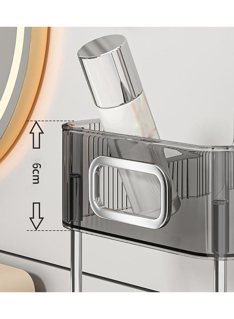 U-HOOME Bathroom Organizer Countertop, Clear Makeup Desk Organzier for Dressing Table, Bathroom Vanity Countertop, 2-Tier Vanity Tray Shelf for Cosmetic, Lotions, Perfume and Toiletries - Image 2