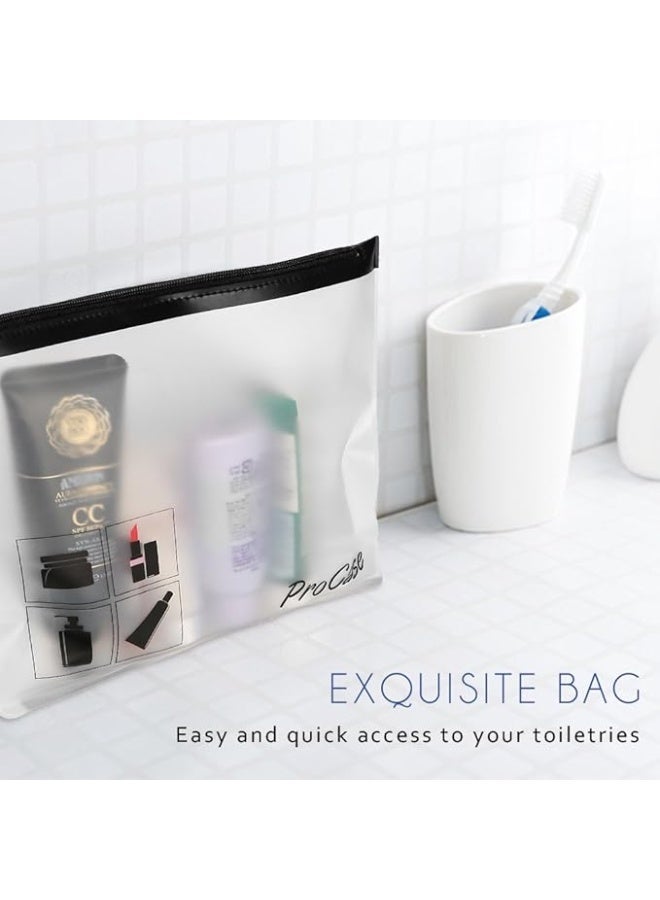 PROCUS ProCase TSA Approved Fly Travel Toiletry Bag Makeup Pouch, Durable Quart-Size Carry-On Clear Small Handy Bag with Zipper for Liquids Bottles Tubes Cosmetics Container (2-Pack) - Image 2