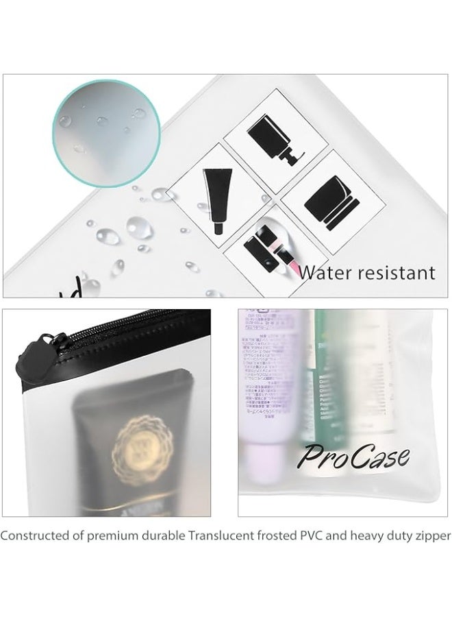 PROCUS ProCase TSA Approved Fly Travel Toiletry Bag Makeup Pouch, Durable Quart-Size Carry-On Clear Small Handy Bag with Zipper for Liquids Bottles Tubes Cosmetics Container (2-Pack) - Image 5